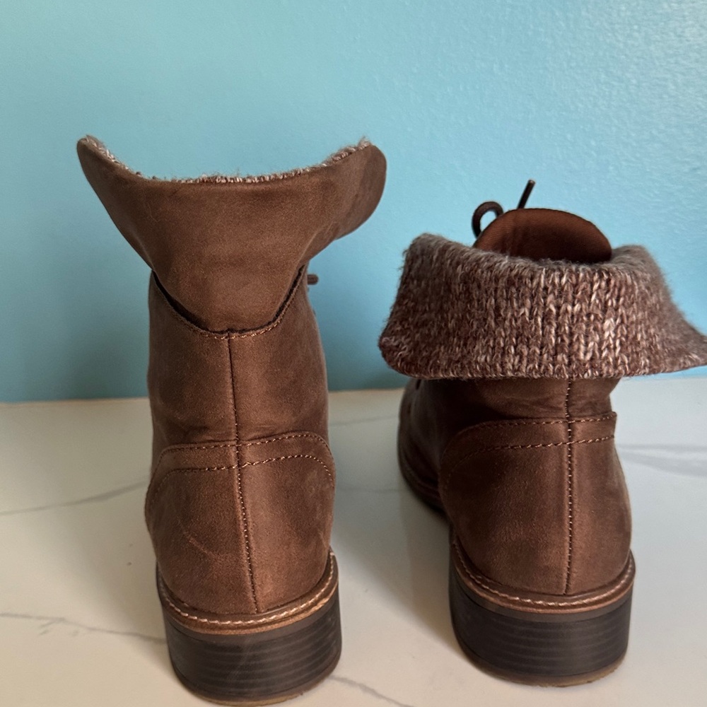 Cliffs by WHITE MOUNTAIN Chocolate Lace-Up Boots with Knit Cuff - Picture 6 of 10